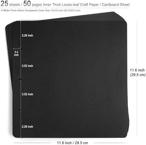 Photo Album Scrapbook, 12x12 inch 50 Pages Vintage Leather Cover Big Three-Ring Binder Love Picture Booth DIY Scrapbooking Albums with 408pcs Self Adhesive Photos Corners for Memory Keep, Heart - Image 4