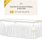 4 Pack Champagne Spandex Tablecloth for 6FT Rectangle Tables, Fitted Stretch Table Cover with Skirt, Wrinkle Free Washable Elastic Table Cloth for 6 Foot Folding Table, Wedding Banquet Baby Shower - Image 5