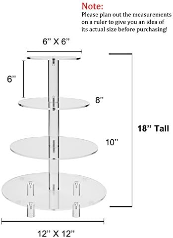 Jusalpha 4 Tier Round Acrylic Cupcake Stand Food Display (Tall version) - Image 3
