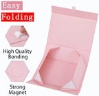 5 Pcs Pink Gift Box for Presents 10.8x7.5x3.5 Inches Magnetic Gift Boxes with Lid Luxury Gift Box for Rectangle Collapsible for Bridesmaid, Wedding, Birthday Gift Packging - Image 3