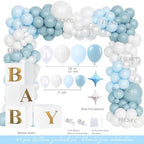 Cloud Baby Shower Decorations – 119 PCs on Cloud 9 Baby Shower Party Supplies with Backdrop, Balloon Garland, Tablecloth, Balloon Boxes, Cake Topper, Boxes, Sash, Badges, Poster - Image 3