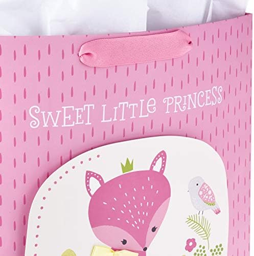 Hallmark 15" Extra Large Gift Bag with Tissue Paper (Sweet Little Princess Fox) for Baby Showers, Kids Birthdays, and More (Pack of 3) - Image 4