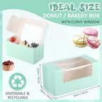 Ireer 60 Pcs 8x4x4 Inch Bakery Boxes with Window for Bread, Sage Green - Image 2
