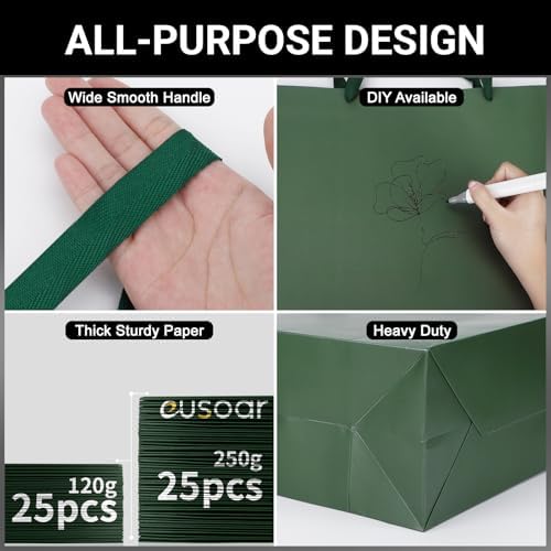 EUSOAR Large Gift Bags with Handles, 25pcs 16"x6"x12" Paper Wrap Bags Bulk, Merchandise Business Craft Grocery Retail Wrapping Bags, Wedding Christmas Birthday Thank You Gift Treat Party Favor Bags - Image 3