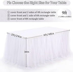 9FT Table Skirt for Baby Shower Tulle White Table Skirt with LED Wedding Birthday Party Table Decortaions - Image 6