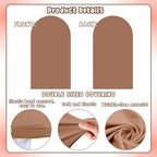 2PCS Arch Backdrop Covers Mocha Brown Cream Color (7.2ft+6ft) , Spandex Fitted Arch Stand Covers Background for Wedding Baby Shower Birthday Bridal Shower Party Decorations (Only Covers) - Image 5