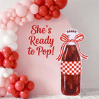 Sabary 4ft She's Ready to Pop Baby Shower Backdrop Large Soda Bottle Bow Cardboard Cutout Stand Soda Bow Decorations for Wedding Bachelorette Bridal Shower Party by Sabary