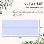 200 Pack #10 Lavender Envelopes Letter Size Self Seal Business Envelopes - Image 2