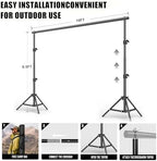 BEIYANG 6.5x10 FT Backdrop Stand, Adjustable Photo Background Stand Support kit with Carry Bag for Parties, Decoration, Wedding, Photo Video Studio Shooting - Image 3