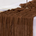 Cheesecloth Table Runner Fall Brown Boho Wedding Birthday Party Home Decor by Socomi