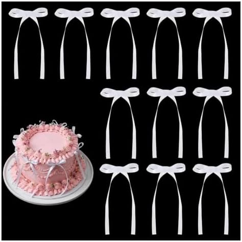 400 Pcs Purple Satin Ribbon Bows Cake Toppers by Unknown