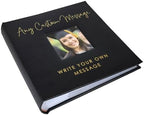 Personalized Photo Album, Custom Engraved Picture Album, Holds 200 4" x 6" Photos, Leatherette and Laser Engraved Scrapbook, Any Custom Message, Black by GiftsForYouNow
