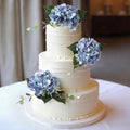 Norme 3 Pcs 7.87 Inches Pre-Made Blue Hydrangea Cake Toppers, Faux Flowers Decor for Wedding Cakes, Birthday, Baby Shower & Baptism Party Decorations, Floral Theme Cake Decor by Norme