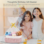 2 Pack Small Woven Basket with Gift Bags and Ribbons, Empty Baby Gift Baskets for Kids Women Men, Shelf Storage, Small Cat Dog Pet Toy Boxes, 13”x 9”x 5.5” - Image 6