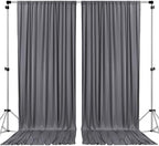 AK TRADING CO. 10 feet x 8 feet IFR Polyester Backdrop Drapes Curtains Panels with Rod Pockets - Wedding Ceremony Party Home Window Decorations - Charcoal by Fabrics%7CEventDecor%7CCrafts%7CUpholsteryFoam