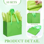Qilery 50 Pcs Halloween Small Gift Bags, Lime Green, 4.7 x 2.4 x 3.9'' - Image 3