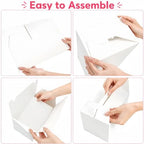 ZOOFOX 50 Pack White Gable Boxes 9x6x6 Inches, Large Greaseproof Cardboard Treat Boxes with Handles, Party Favor Boxes for Baby Shower, Food, Birthdays, Barn Style Lunch Boxes - Image 3