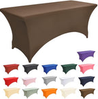 10-Pack 6ft Spandex Table Covers for Rectangle Standard Folding Tables - Wrinkle Resistant Stretch Tablecloths - Ultimate Fitted Table Protector for Parties, Banquet, Wedding - Image 3