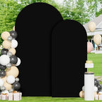 FOTSHARER 6FT 7.2FT Spandex Arch Cover Black Arch Stand Cover Set of 2 Wedding Arch Backdrop Cover for Chiara Wall Party Arch Fabric Cover Balloon Arch Covers Stretchy Backdrop for Halloween Decor - Image 6