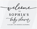 Andaz Press 16"X20" White Acrylic Personalized Baby Shower Welcome Sign, Gender Neutral Large Personalized Baby Shower Sign For Easel Stand, Classic Custom Baby Shower Welcome Sign Board Acrylic by AndazPress