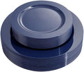 FLOWERCAT 60PCS Blue Plastic Plates - Heavy Duty Blue Plates Disposable (10.25" & 7.5") - serve for 30guest Birthday Party/Wedding/4th of July by FLOWERCAT