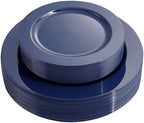 FLOWERCAT 60PCS Blue Plastic Plates - Heavy Duty Blue Plates Disposable (10.25" & 7.5") - serve for 30guest Birthday Party/Wedding/4th of July by FLOWERCAT