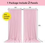 Pink Backdrop Curtain for Parties, Photography Backdrop, 5ft x 8ft, 2 PCS - Image 2