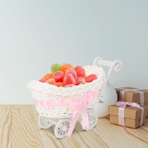 Amosfun 3pcs Baby Stroller Woven Baskets Set Birthday Wedding Party Supplies Candy Snack Tray - Image 6