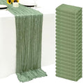 20Pack Sage Green Cheese Cloth Table Runner 20x120inch Gauze Table Runners by Seveups