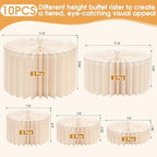 10 Pack Buffet Risers Foldable High Load-Bearing Food Display Risers for Buffet Table, Cylinder Cake & Dessert Stands for Weddings Party Catering Home Cupcake Stand Display with Clear Acrylic Tops - Image 3