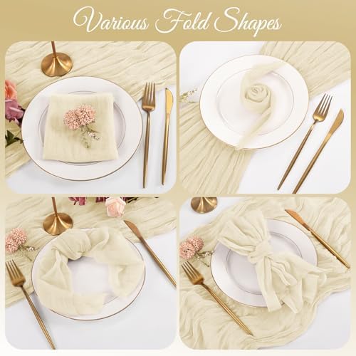 100 Pack Ivory Cloth Napkins 20x20Inch Cheesecloth Napkins - Image 4