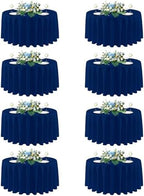 sancua Round Tablecloth 90 Inch Fit 30-72 Inch Tables, 8 Pack Navy Blue by sancua