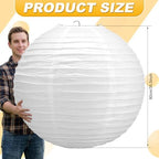 Glooglitter 5 Pcs 35.5 Inch Large White Paper Lanterns Gaint Paper Lamp - Image 3