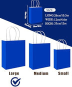 qiqee 100PCS Gift Bag with Handles Bulk Diamond Blue Paper Bags Multiple Uses (13''x5 x10 inch Large Size) - Image 4