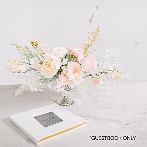 Andaz Press Personalized Wedding Guestbook with Gold Accents, Concrete with Gold White Guest Sign in Guest Registry 120 Pages 8.5 X 8.5 Memories Book for DIY, Scrapbook, Photo Album - Image 3