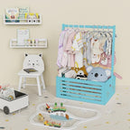 BAMBOOHOMIE Baby Shower Crate Closet, Baby Baskets with Hangers Handle, Baby Crate Box for Baby Shower, Welcome Gift Basket for Newborn Baby, Pregnancy Gift for New Parents (Blue, Large Size) - Image 5
