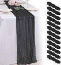 12 Pack Black Cheesecloth Table Runners 21x120 Inch Boho Gauze Table Runner 10FT Long Rustic Sheer Black Table Runner for Baby Shower,Wedding,Party,Birthday,Home Table Decor by Unknown