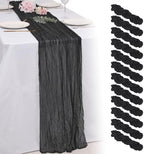 12 Pack Black Cheesecloth Table Runners 21x120 Inch Boho Gauze Table Runner 10FT Long Rustic Sheer Black Table Runner for Baby Shower,Wedding,Party,Birthday,Home Table Decor by Unknown