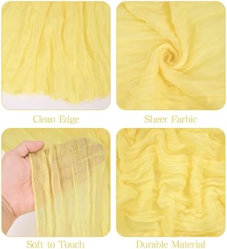 Showgeous 16 Pack Yellow Cheesecloth Table Runner 17 x 108 Inch - Image 4