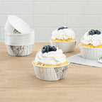 Restaurantware 5 oz Round Paper Newsprint Large Baking Cup, 200 Pack - Image 4