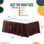 Exquisite Brown Table Skirt 24 Pack - Disposable Plastic Table Skirts for Rectangle Tables 6ft 8ft & Round Tables - 29in x 14ft Self-Adhesive Strip - Birthday Wedding Gender Reveal Decor - Image 4