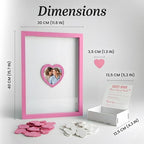 Wedding Guest Book Alternative for Reception with Hearts Guest Book Wedding Reception a Frame Sign Decor Books Recuerdos para Boda Baby Scrapbook Wooden Frames (Pink) - Image 3