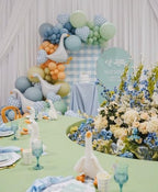 Plaids Arch Backdrop Cover for Silly Goose Baby Shower Arch Frame Stretchy Cover Gingham Kids 1st Birthday Party Fiesta Decorations (6x2.6ft Cover,Blue) - Image 6