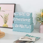 Soul & Lane - Decorative Storage Boxes with Lids, Set of 3, Blue Botanical - Image 3