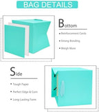 AZOWA Teal Square Gift Bags with Tissue - 12 Inch Paper Bags with Handles Birthday Party Favor Christmas Wedding Gift Box Flowers Decoration (10 PCS, 12x12x12 in) - Image 3