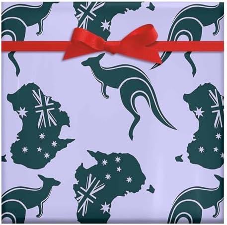 Australia Kan-Garoo Pattern Gift Paper Roll for Family Men Women,All Occasion Wrapping Paper Gift Tissue Paper for Birthday Wedding Bridal Baby Shower 58"x 23" (Kangaroo,5 Rolls) - Image 4