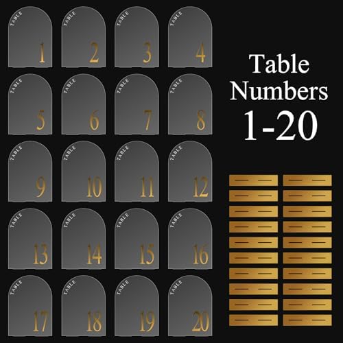 Aceorbit Clear Wedding Table Numbers 1-20 with Stands 5" x 7" - Image 5