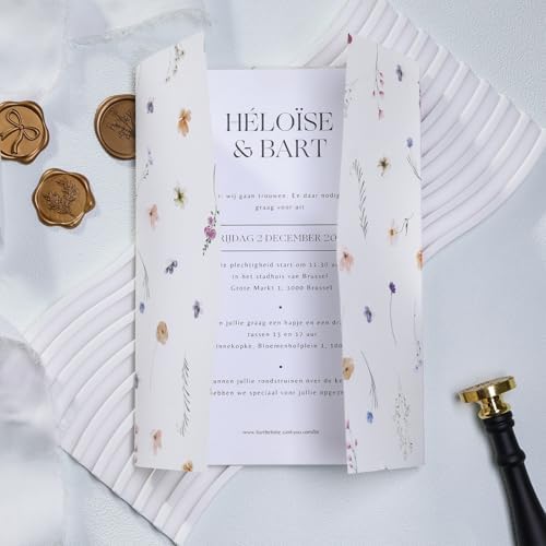 UNIQOOO 50 Pack Garden Flower Pre-Folded Vellum Jackets&Wax Seal Stickers - Baby‘s Breath - Image 3