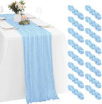 16 Pack Baby Blue Cheesecloth Table Runners 20x120 Inch Gauze Table Runner 10FT Easter Cheese Cloth Table Runner Rustic Sheer Runner for Wedding Baby Shower Birthday Party Table Decor by Yorcari