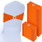 VitalCozy 100 Pcs Spandex Chair Sashes with Crown Buckle,Orange by VitalCozy